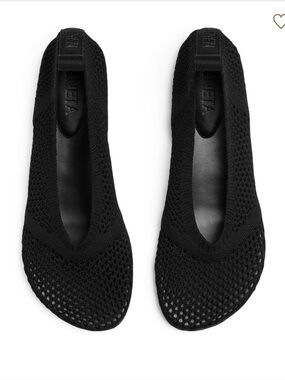 Bottega Veneta Mesh Atomic Black Knit Ballet Flats